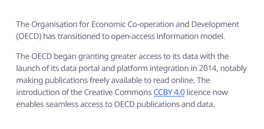 OECD data, publications and analysis become freely accessible oecd.org/en/about/news/… press release from <a href="/OECD/">OECD ➡️ Better Policies for Better Lives</a>

OECD Data Explorer data-explorer.oecd.org

The new policy applies to "most OECD written content published as of 1 July 2024".

#OA #openaccess #opendata