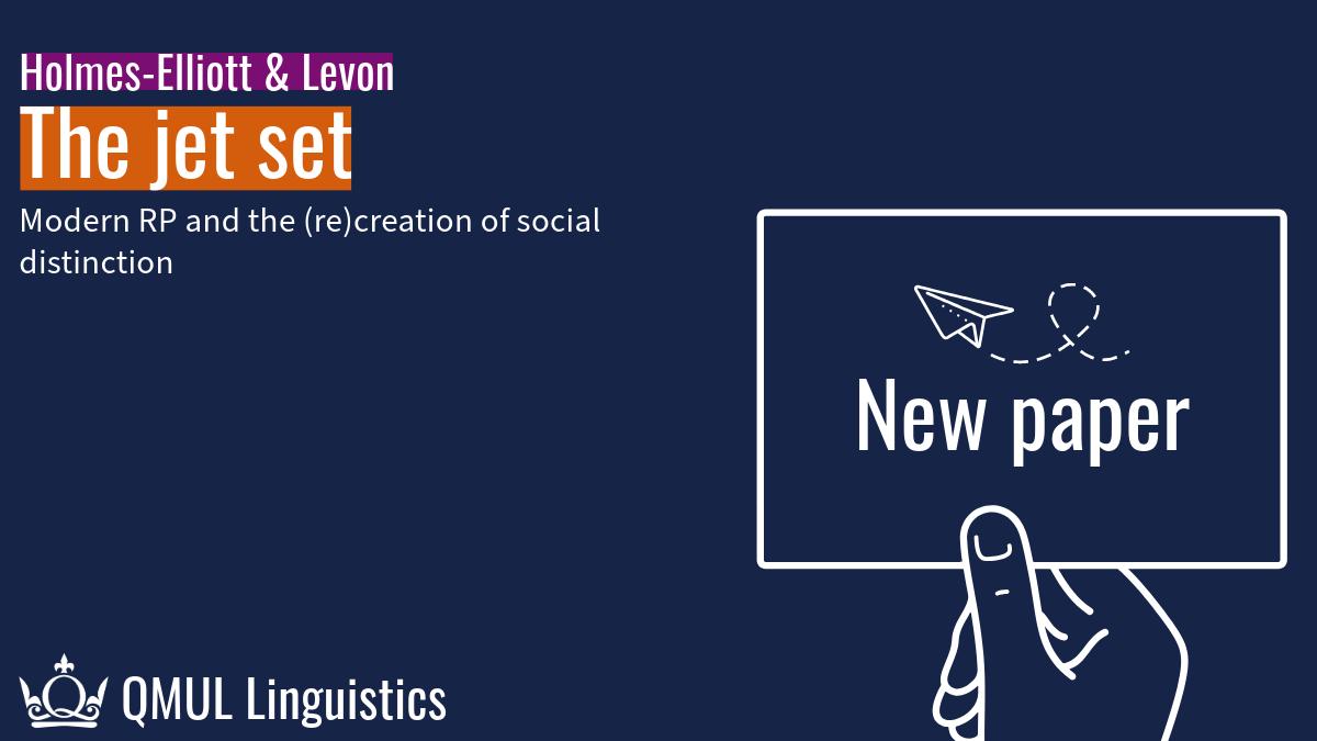 QMULLinguistics's tweet photo. 🤔 Is RP really dying out?

📝 Our own Sophie Holmes-Elliott and her collaborator Erez Levon have published a paper investigating modern Received Pronunciation!

🔗 https://t.co/mFZbNL7TiZ https://t.co/eSyl8Ewonr