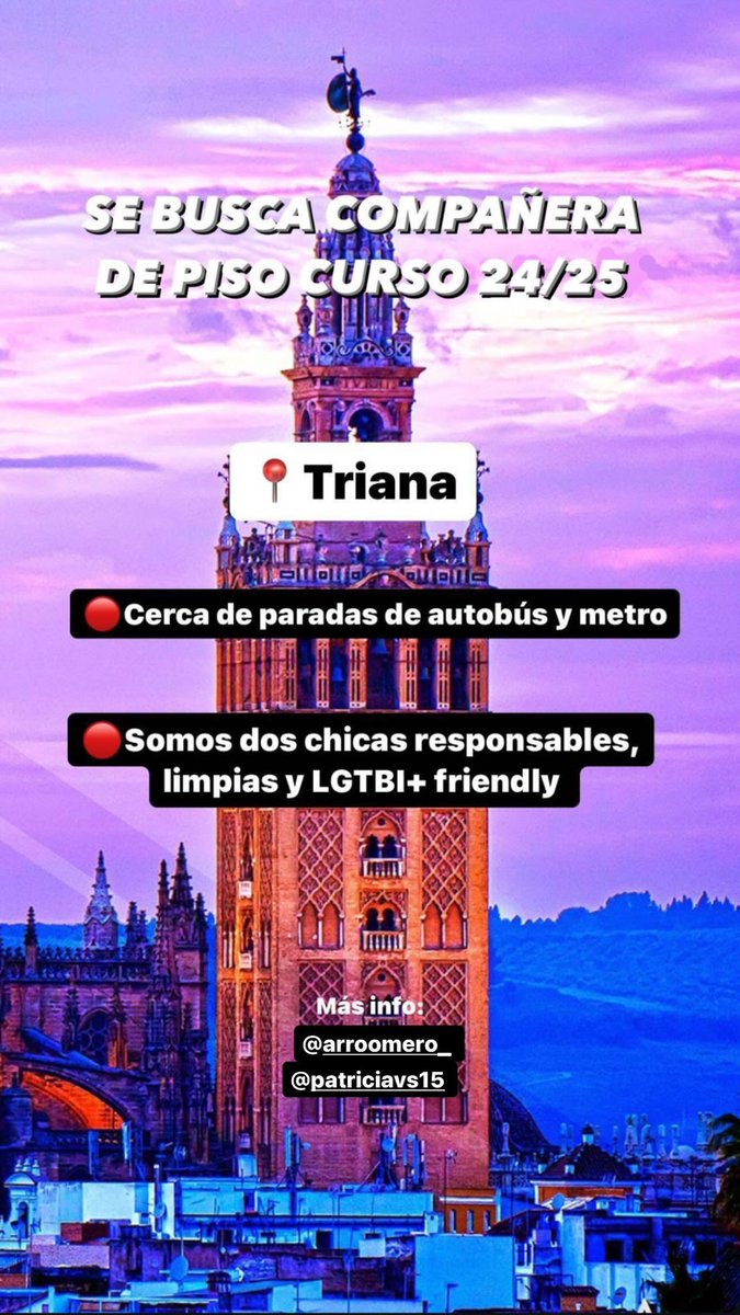 MariaViruela's tweet photo. #pisossevilla #Triana #compañeradepiso https://t.co/SDcYkGVy3C