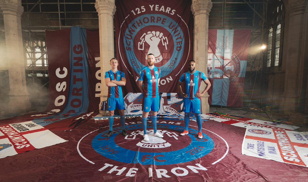 SUFCOfficial's tweet photo. 👕 𝟐𝟎𝟐𝟒-𝟐𝟓 𝐇𝐎𝐌𝐄 𝐊𝐈𝐓

Still standing - 125 years on: Scunthorpe United's home shirt for anniversary year revealed 👉 https://t.co/8p6rNCPPZc

#UTI #IRON https://t.co/hht69CmAZj
