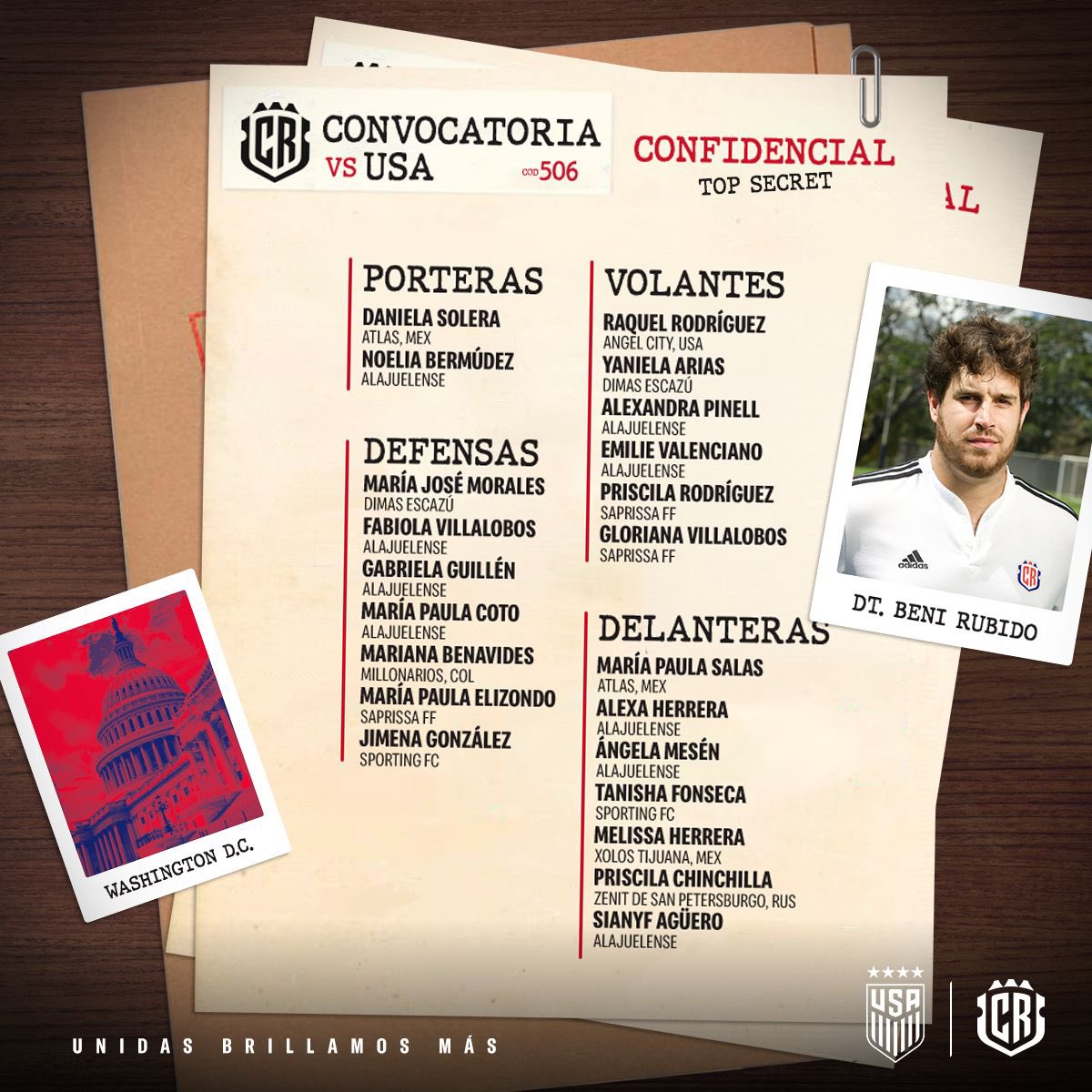 𝙇𝙖𝙨 2️⃣2️⃣ 𝙚𝙡𝙚𝙜𝙞𝙙𝙖𝙨 📁 

La Sele Femenina enfrentará a Estados Unidos en juego amistoso el próximo 16 de Julio en Washington 🇺🇸

¡VAMOS SELE!🇨🇷🇨🇷

#FCRF #LaSeleFemenina