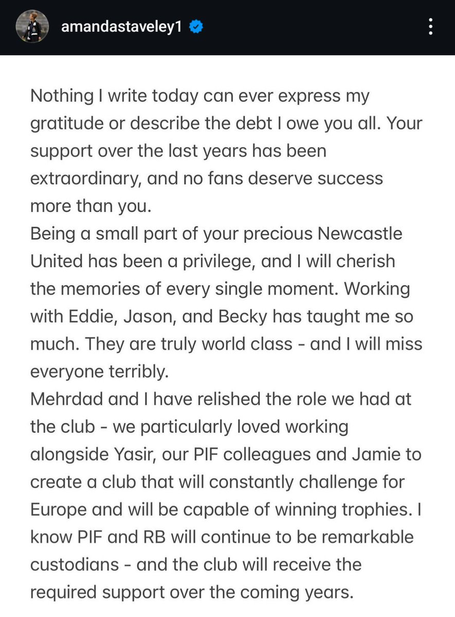 Magpie24_7's tweet image. Amanda with a personal statement on her IG 📱

#NUFC