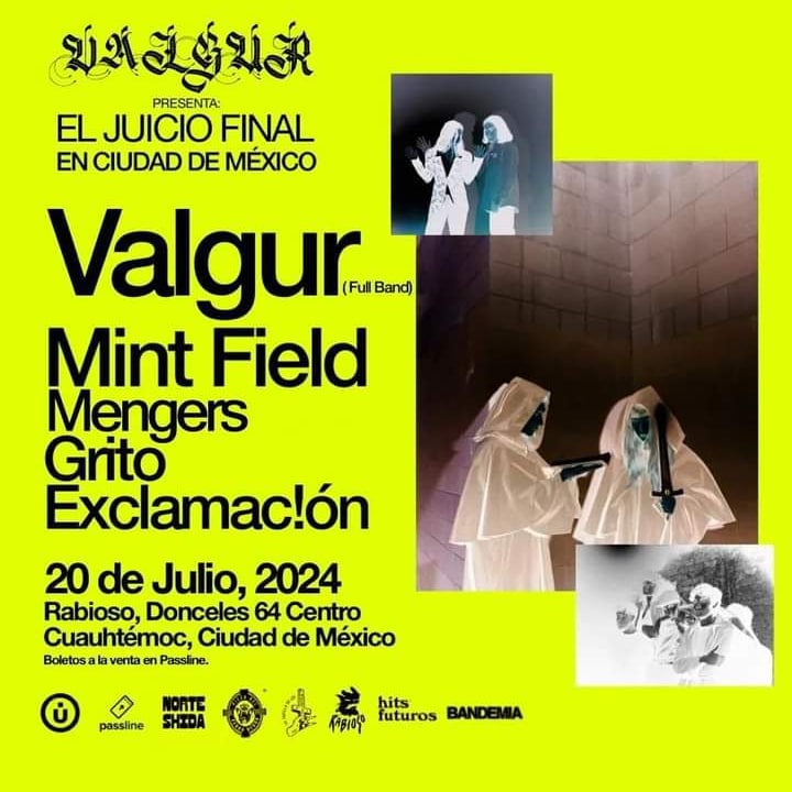 ludikagdl's tweet photo. #Conciertos 
Una alineación estelar para la presentación del "Juicio Final" de la mano de @soyvalgur este sábado 20 de julio en #RabiosoMX 
Invitados: @mintfieldband @mengersmx y #GritoExclamación 

🎟️🎟️ vía @PasslineMexico
Presenta @HitsFuturos y @NorteShida https://t.co/BlAtVdnXvD
