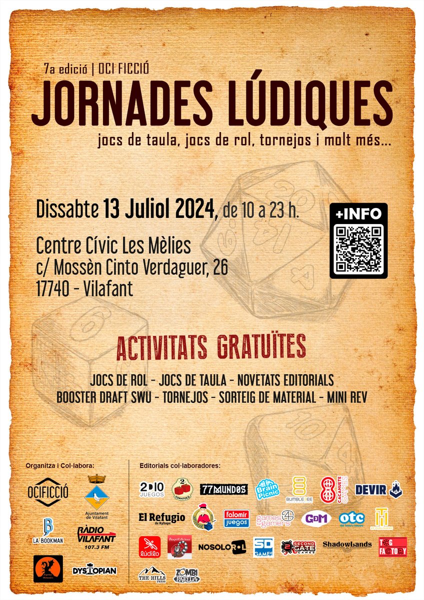 Jornades Lúdiques Oci Ficció
Dissabte 13 de juliol de 2024

ocificcio.com/jornades-ludiq…