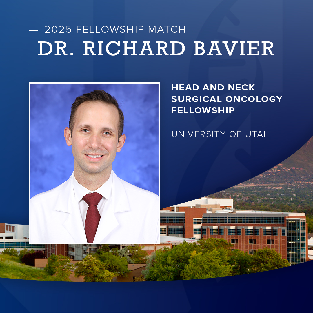 Please join us in congratulating Dr. Richard Bavier on his match to @UtahENT Head and Neck Surgical Oncology Fellowship for 2025! 👏 #FellowMatch