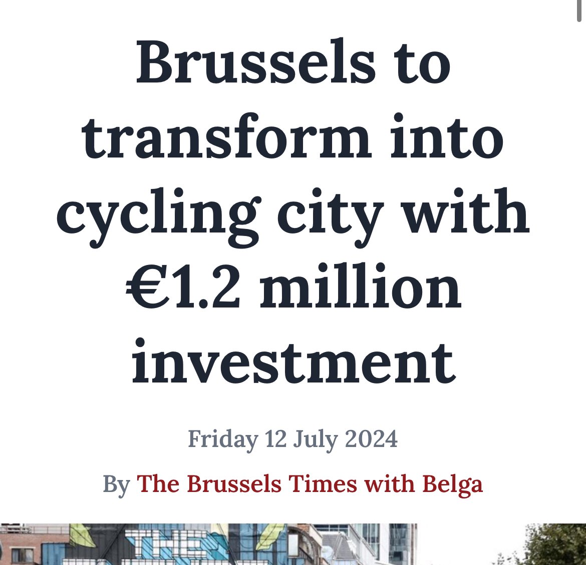 Any initiative to make Brussels more bicycle friendly is brilliant!

But let’s be honest…

€1.2 million euros is way to little to make any long term impact 

We need courageous politicians who understand that cars do not belong in cities! 

brusselstimes.com/1136840/brusse…