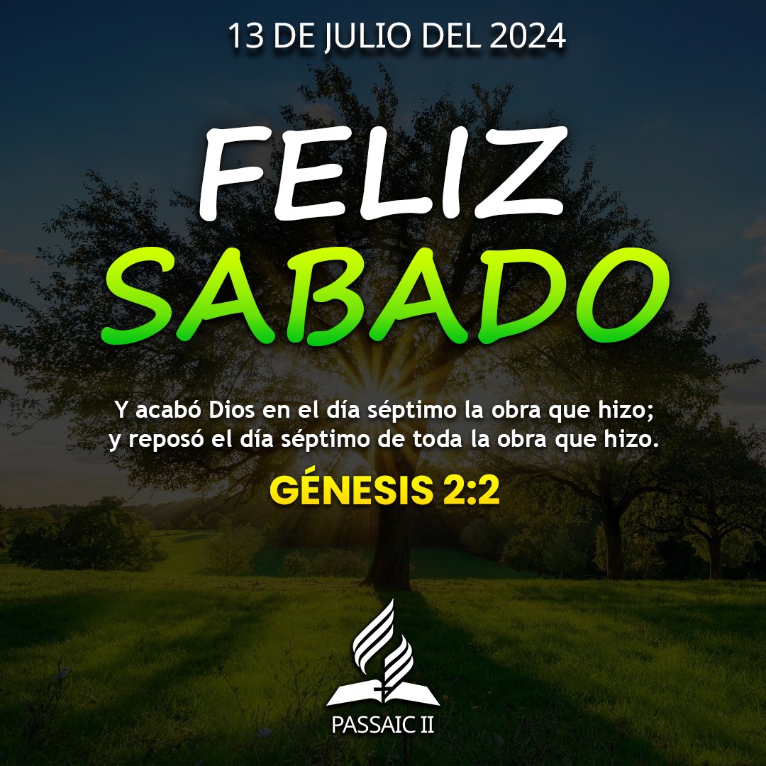 Dios nos da Su día de reposo para descansar de la obra del mundo, así como Él descansó de Su obra de la creación. 

¡Les deseamos un muy Feliz Sábado!

#FelizSabado #Sabado
