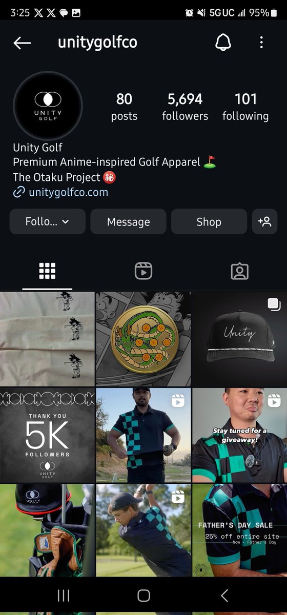 GrantMMarshall's tweet photo. @timthetatman apparently Unity Golf is a big fan. You should check them out. They are an update and coming golf brand that bases their merch off anime themes. https://t.co/FMJnhzIFDM