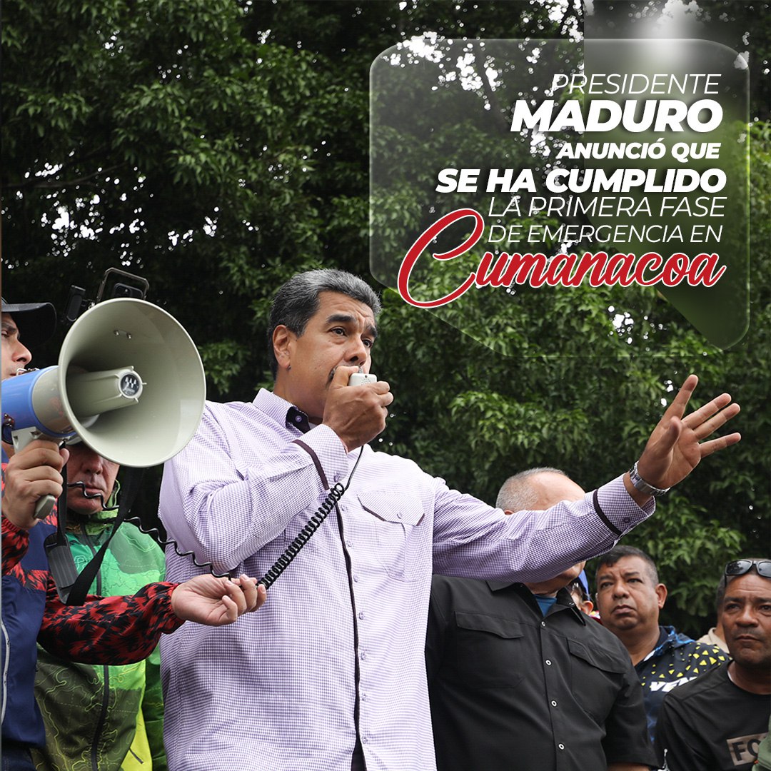 #AsiLoDijo El presidente <a href="/NicolasMaduro/">Nicolás Maduro</a>: "La orden es clara y contundente, a limpiar, recuperar y reconstruir las casas en #Cumanacoa.
¡De esta circunstancia vamos a salir, bien y rápido!"
 
#LaPoesíaNosUne #12Jul