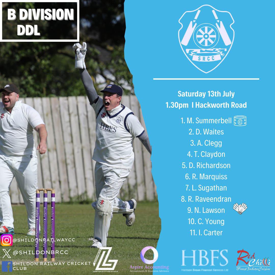 🚨🚨 TEAM NEWS 🚨🚨

There’s 2 changes for the 1st XI with Rob Nevison and Shane Rowley coming back into the side replacing Dan Richardson and Ste Forster. 

Laan Sugathan and Remith Raveendran make their 2nd XI debut and Ben Moseby is away so misses out.

#UpTheBR #Cricket #NYSD