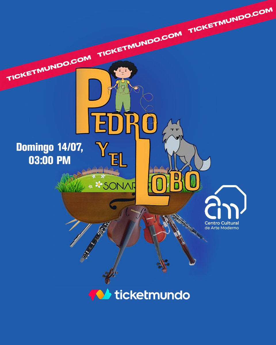 TICKETMUNDO™ (@ticketmundo_ve) on Twitter photo ¡Descubre el mágico mundo de “Pedro y el Lobo”! 🌟
Este cuento musical, compuesto por Sergei Prokofiev en 1936, te llevará a un viaje lleno de emociones y aventuras en el <a href="/cculturalam/">Centro Cultural de Arte Moderno</a>🎻
¡Nos vemos hoy!🐺
📍Aún puedes comprar tus entradas aquí: ccam.ticketmundo.com/event/2998 ¡Descubre el mágico mundo de “Pedro y el Lobo”! 🌟
Este cuento musical, compuesto por Sergei Prokofiev en 1936, te llevará a un viaje lleno de emociones y aventuras en el <a href="/cculturalam/">Centro Cultural de Arte Moderno</a>🎻
¡Nos vemos hoy!🐺
📍Aún puedes comprar tus entradas aquí: ccam.ticketmundo.com/event/2998