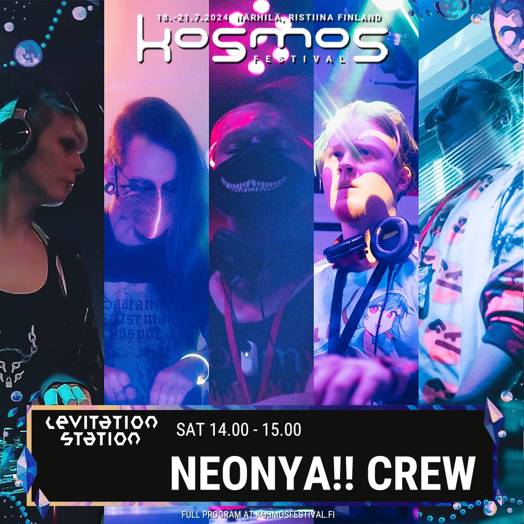 Neonya!! Rave Crew @SadeN_0 <a href="/Rassyy2/">Rassyy</a> @hexexen <a href="/TheAversal/">Aversal</a> <a href="/thmzthmz/">THMZ</a> are playing at Kosmos Festival next week! Catch us at Levitation Station on saturday afternoon 🛸 Hope to see you there~