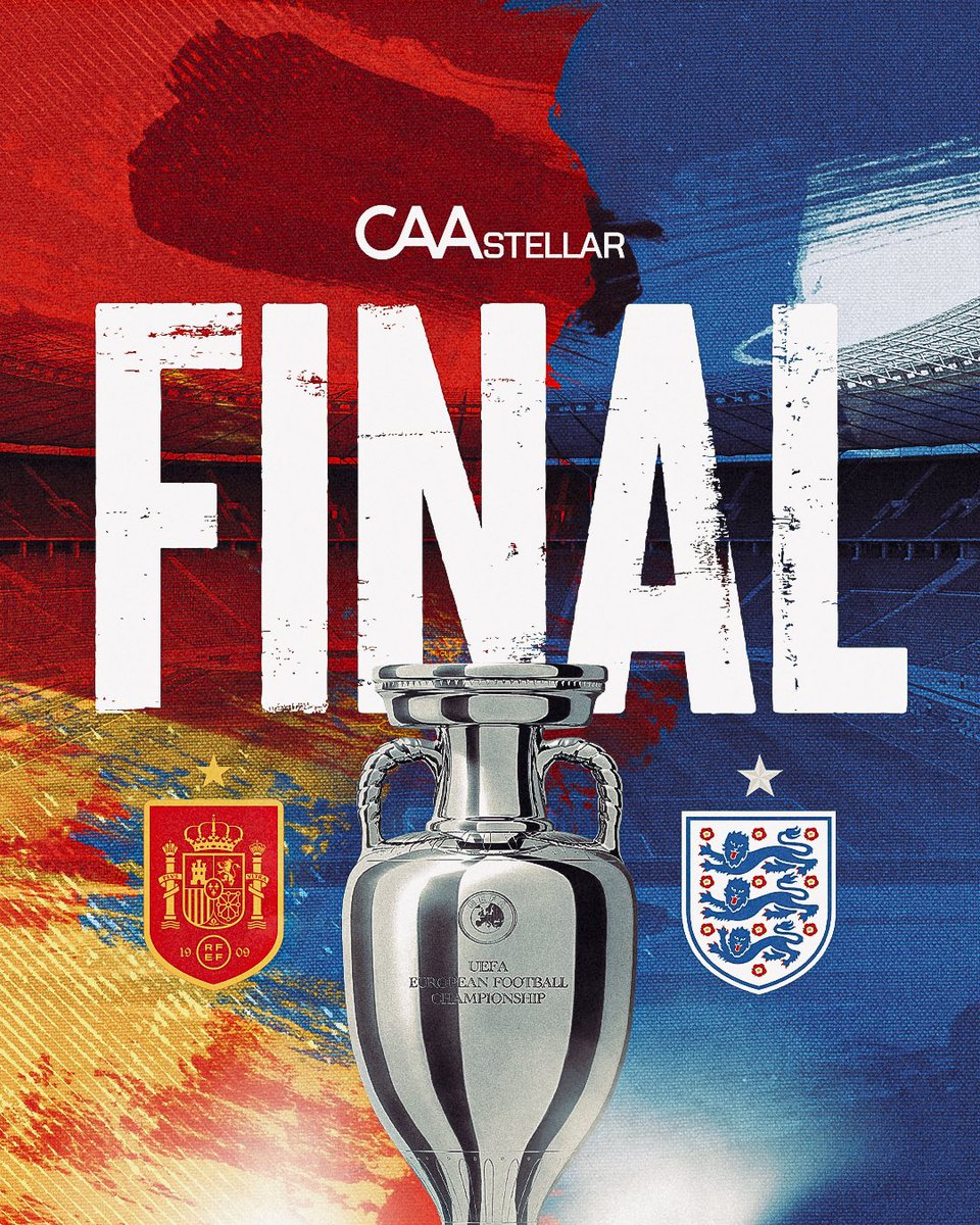 caastellar's tweet image. Congratulations to our @EURO2024 Finalists, may the best team win! 🏆

🇪🇸 Spain vs England 🏴󠁧󠁢󠁥󠁮󠁧󠁿 
🗓️ Sunday 14th July
🏟️ Olympiastadion

#WeRepresentChampions