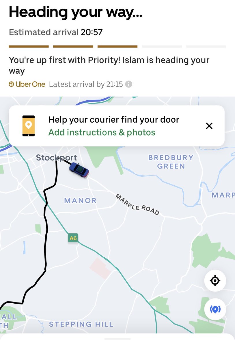 redsmartie_'s tweet photo. @UberEats Why after paying for priority delivery the drivers always head in the opposite direction and are clearly making other deliveries. https://t.co/Ckj3u5FYlD