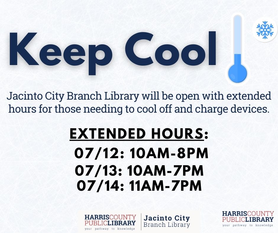 nextdoor.com/city/post/3465… via <a href="/Nextdoor/">Nextdoor</a> Jacinto City Branch Library is OPEN!
921 Akron Street
Jacinto City, TX 77029