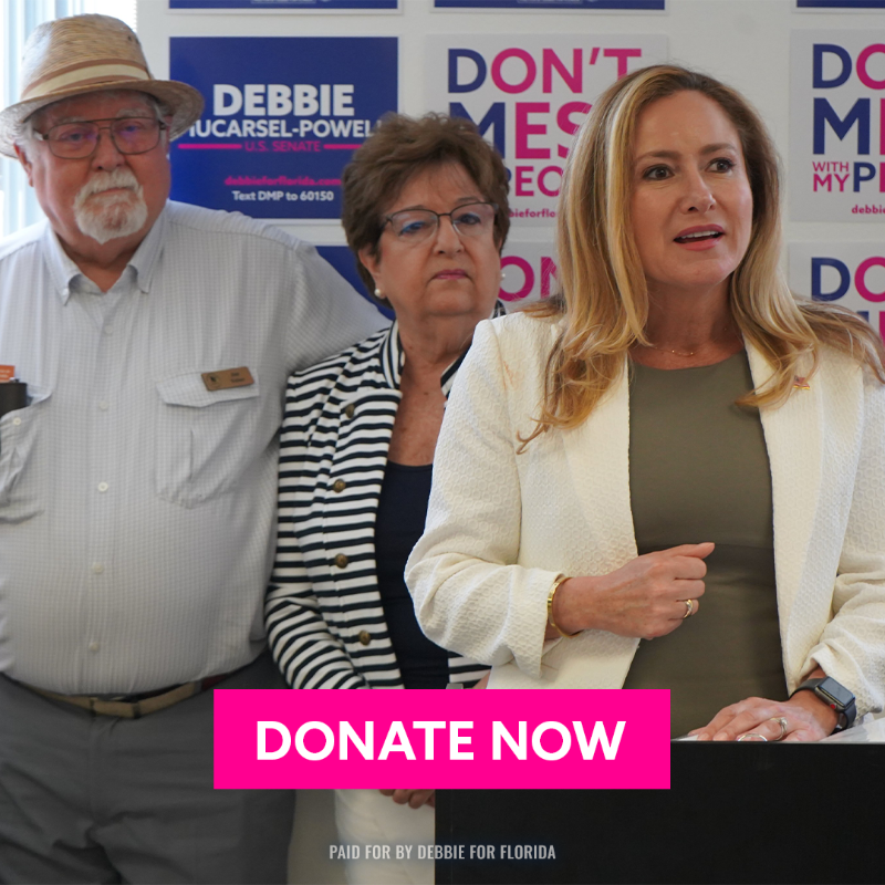DebbieforFL's tweet photo. 🔴You need to hear this: If Debbie wins in Florida, Democrats will be virtually guaranteed to maintain our Senate majority — and she’s TIED in the polls. 

Rush a donation now to help Debbie pull ahead and flip Florida blue >>