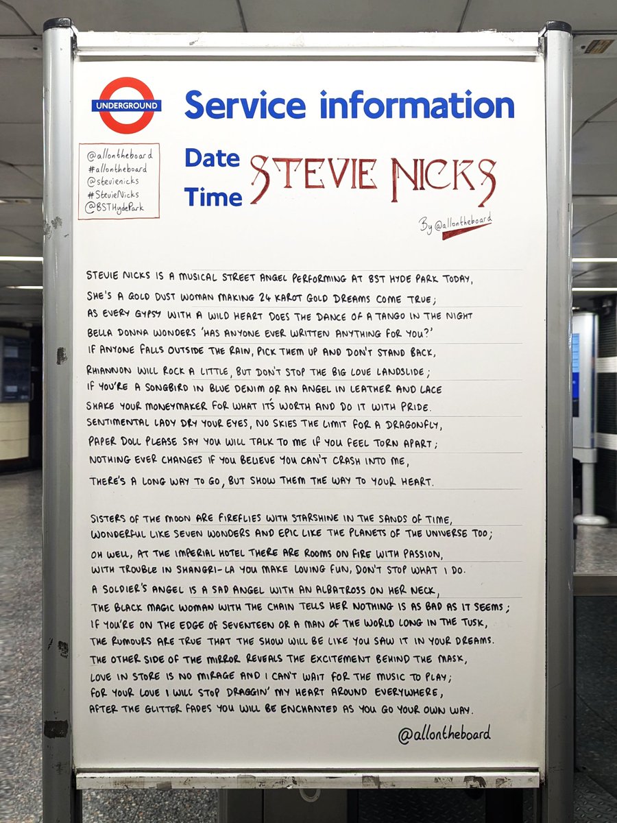 You may find rumours in your dreams but tonight, on the <a href="/BSTHydePark/">BST Hyde Park</a> stage, there is truth in the enchantment of the legendary gold dust woman <a href="/StevieNicks/">Stevie Nicks</a>. Prepare to be wild at heart.

#StevieNicks #BSTHydePark #allontheboard
