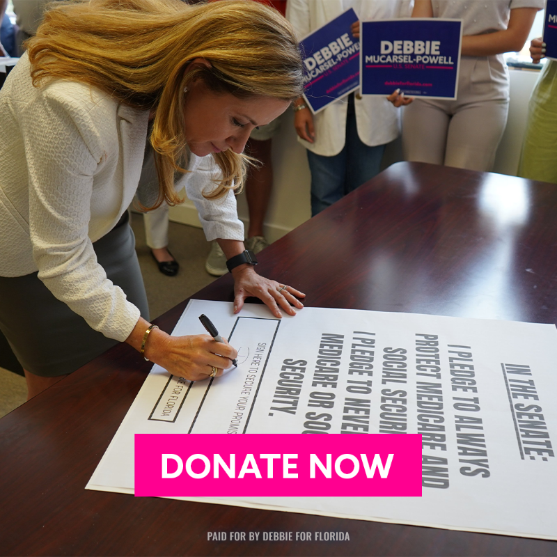 DebbieforFL's tweet photo. 🔴You need to hear this: If Debbie wins in Florida, Democrats will be virtually guaranteed to maintain our Senate majority — and she’s TIED in the polls. 

Rush a donation now to help Debbie pull ahead and flip Florida blue >>