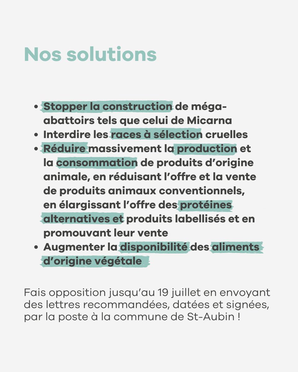 Nous avons besoin de toi pour mettre un terme à cette souffrance animale inutile. 🐓

Fais opposition jusqu'au 19 juillet en envoyant des lettres recommandées, datées et signées, par la poste à la commune de St-Aubin. 📝

👉️ drive.google.com/drive/mobile/f…
