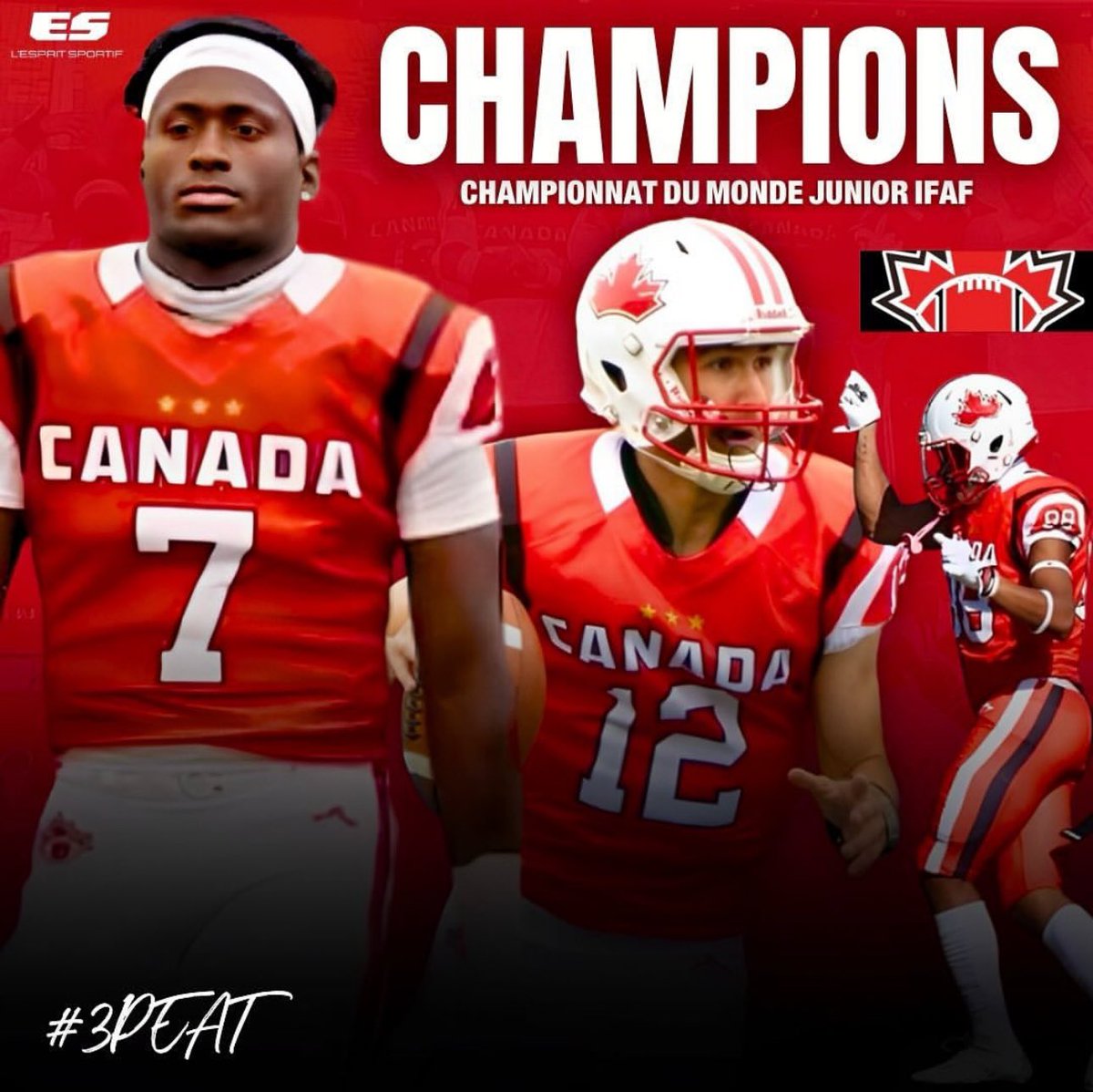 Benjamin Blaise (@benjaminblaise7) on Twitter photo I’m beyond blessed and happy to be part of the 3 peat of Canada at the U20 IFAF world championships💯🇨🇦
I’m also extremely blessed and happy for the nomination of defensive MVP of the tournament‼️ #worldchamp <a href="/NFLCanada/">NFL Canada</a> <a href="/FootballCanada/">Football Canada</a> I’m beyond blessed and happy to be part of the 3 peat of Canada at the U20 IFAF world championships💯🇨🇦
I’m also extremely blessed and happy for the nomination of defensive MVP of the tournament‼️ #worldchamp <a href="/NFLCanada/">NFL Canada</a> <a href="/FootballCanada/">Football Canada</a>