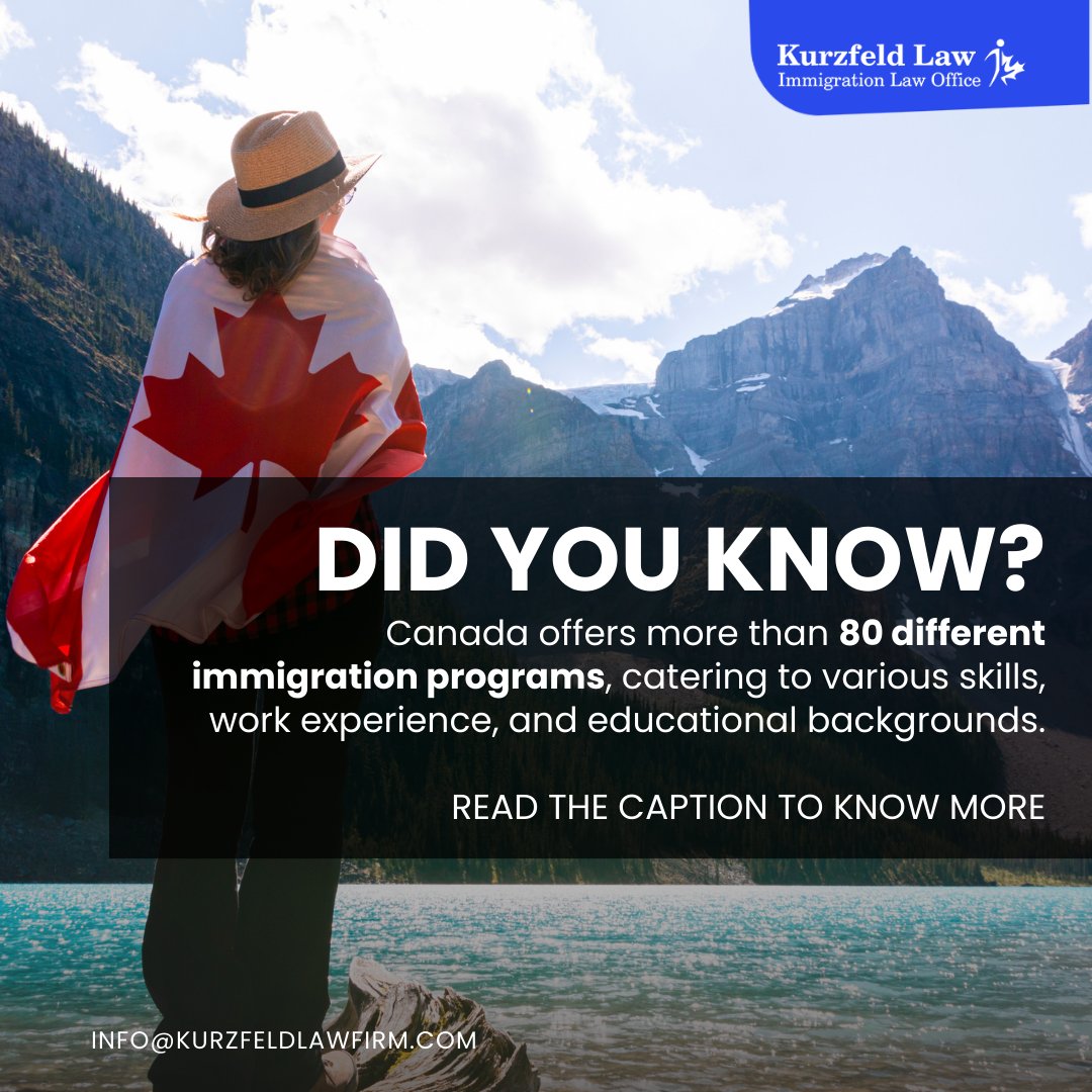 immigration_way's tweet image. Canada offers over 80 diverse immigration programs designed to cater to various skills.

Explore programs like the Express Entry, Provincial Nominee Programs (PNPs), Canadian Experience Class (CEC), and more. Contact us for expert guidance.

#CanadaImmigration #ImmigrationWay