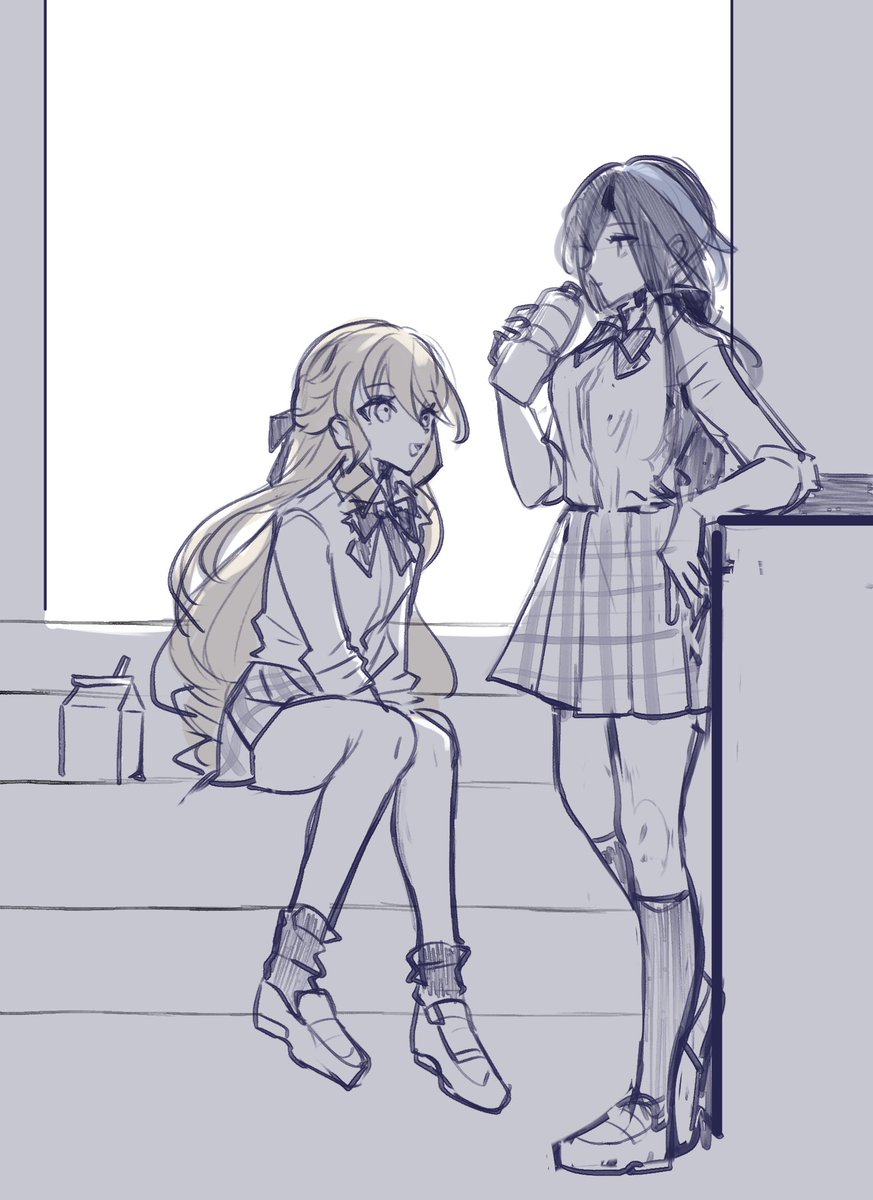 学パロwip載せてたけど(削除済)なーんか進まなくてでも学パロはどうしても描きたくて無駄な足掻きをして生み出したらくがき 