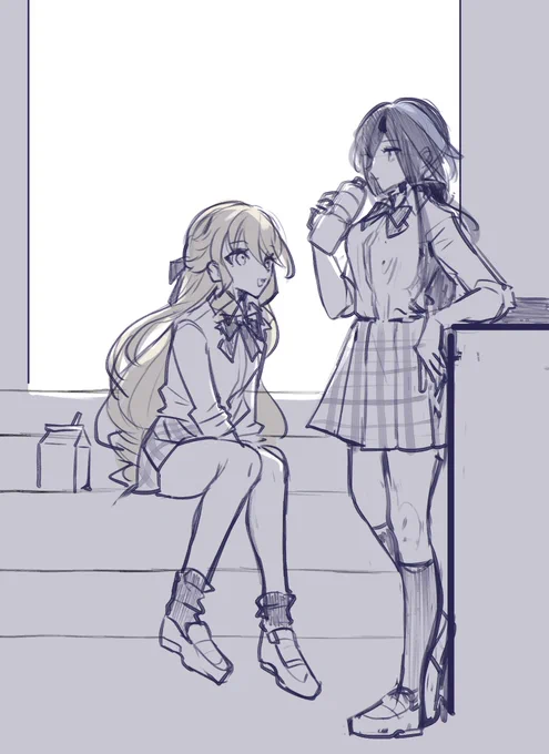 学パロwip載せてたけど(削除済)なーんか進まなくてでも学パロはどうしても描きたくて無駄な足掻きをして生み出したらくがき 