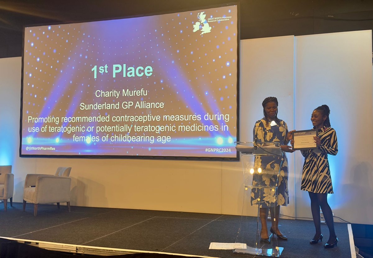 Congratulations to Charity Murefu from @SunderlandGPA for winning the Open Call for Posters at the #GNPRC2024!