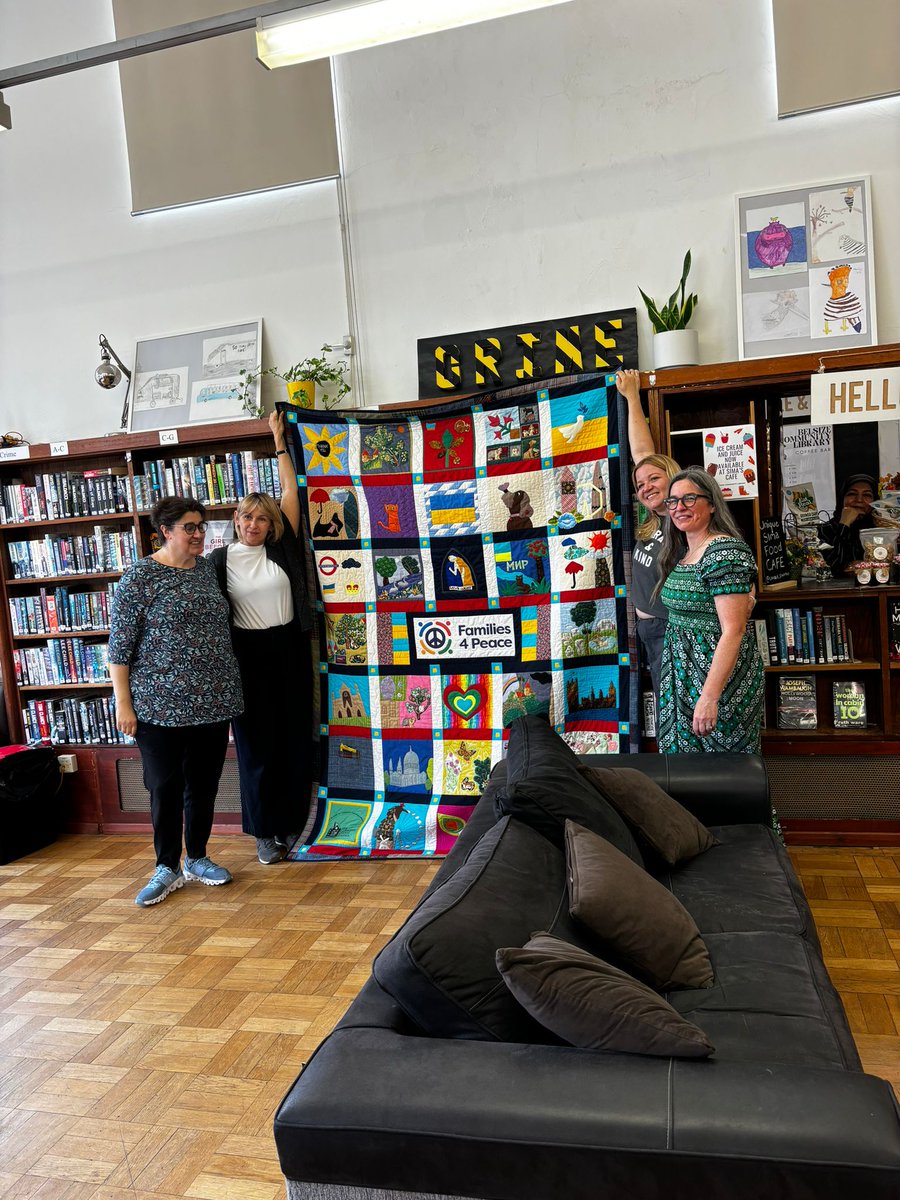 the_winch's tweet photo. This week at @BelsizeLibrary, we were delighted to see Families 4 peace Commemorative Quilt
Each contribution is a record of life in London seen through the eyes of their community. This summer they will be taking their quilt to Birmingham's Festival of Quilts! Good Luck! https://t.co/VNgdYiC50V
