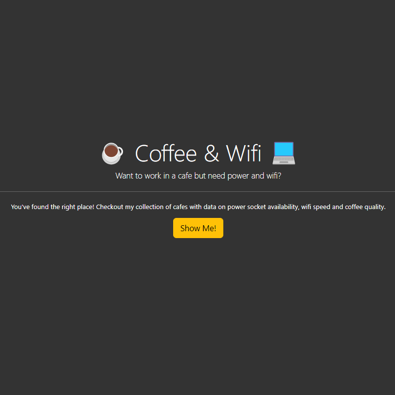 Birendra_Tech's tweet photo. 🚀 Day 62 of #100DaysOfCode! Built a Coffee and Wifi Website using Flask! ☕️🌐 Users can add and view cafes with ratings for coffee, wifi, and power sockets. #Flask #Python #WebDev #Day62 #100DaysOfCode #CoffeeAndWifi
Full Codes on GitHub: https://t.co/va4pOO6wC9 https://t.co/cQl5JEIdrz