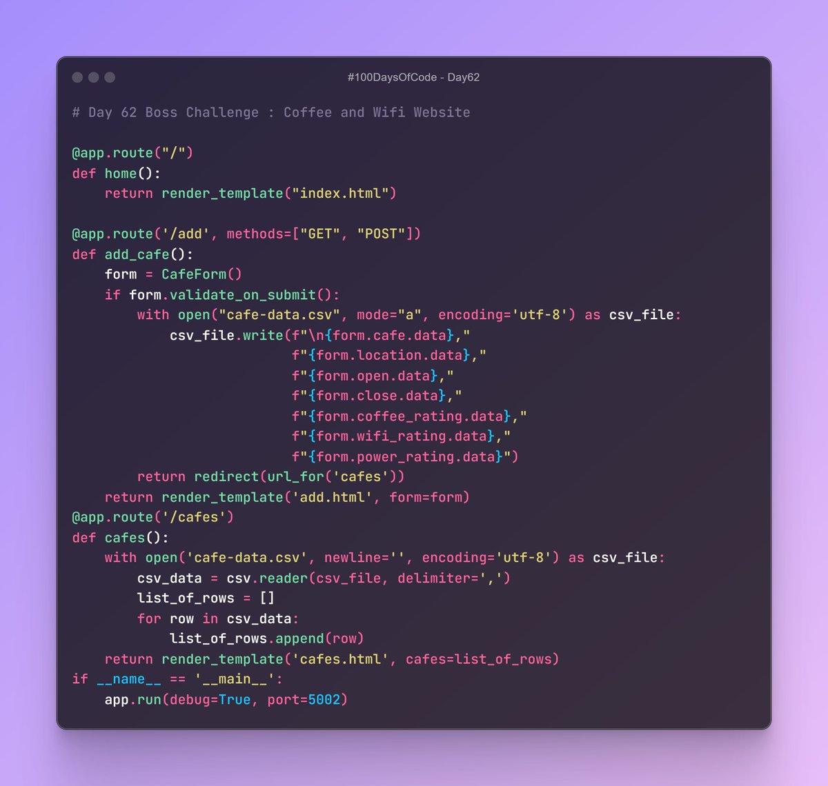 Birendra_Tech's tweet photo. 🚀 Day 62 of #100DaysOfCode! Built a Coffee and Wifi Website using Flask! ☕️🌐 Users can add and view cafes with ratings for coffee, wifi, and power sockets. #Flask #Python #WebDev #Day62 #100DaysOfCode #CoffeeAndWifi
Full Codes on GitHub: https://t.co/va4pOO6wC9 https://t.co/cQl5JEIdrz