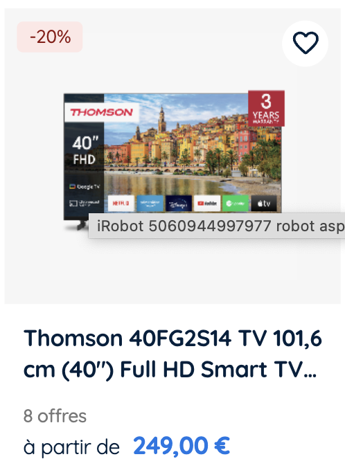 Pray_4Paris's tweet photo. #DealOfTheDay Smart TV Thomson 40" à 249€ 😀Seulement chez @MagicPrices
👉 https://t.co/NAP4r5dpun https://t.co/xvnFi69els