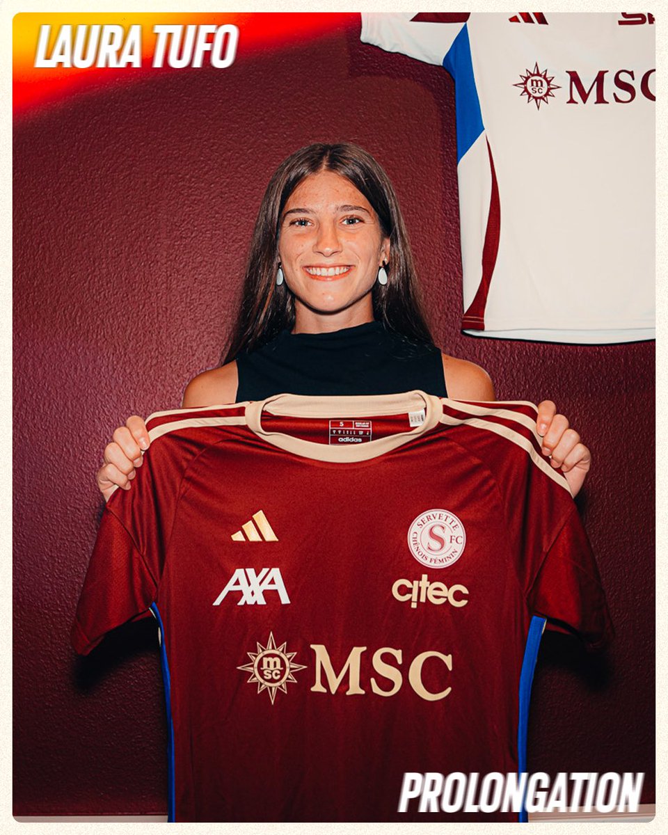 ServetteFCCF's tweet photo. 𝗟𝗮𝘂𝗿𝗮 𝗧𝘂𝗳𝗼 𝗽𝗿𝗼𝗹𝗼𝗻𝗴𝗲 𝗷𝘂𝘀𝗾𝘂'𝗲𝗻 𝟮𝟬𝟮𝟲 ✍️😍

Arrivée au club lors de sa création en 2017, Laura Tufo poursuivra sa belle aventure au SFCCF pour deux années supplémentaires ! 🇱🇻✨

#NotreVilleNosTalents #Tufo2026 https://t.co/GQlEuPPuLi
