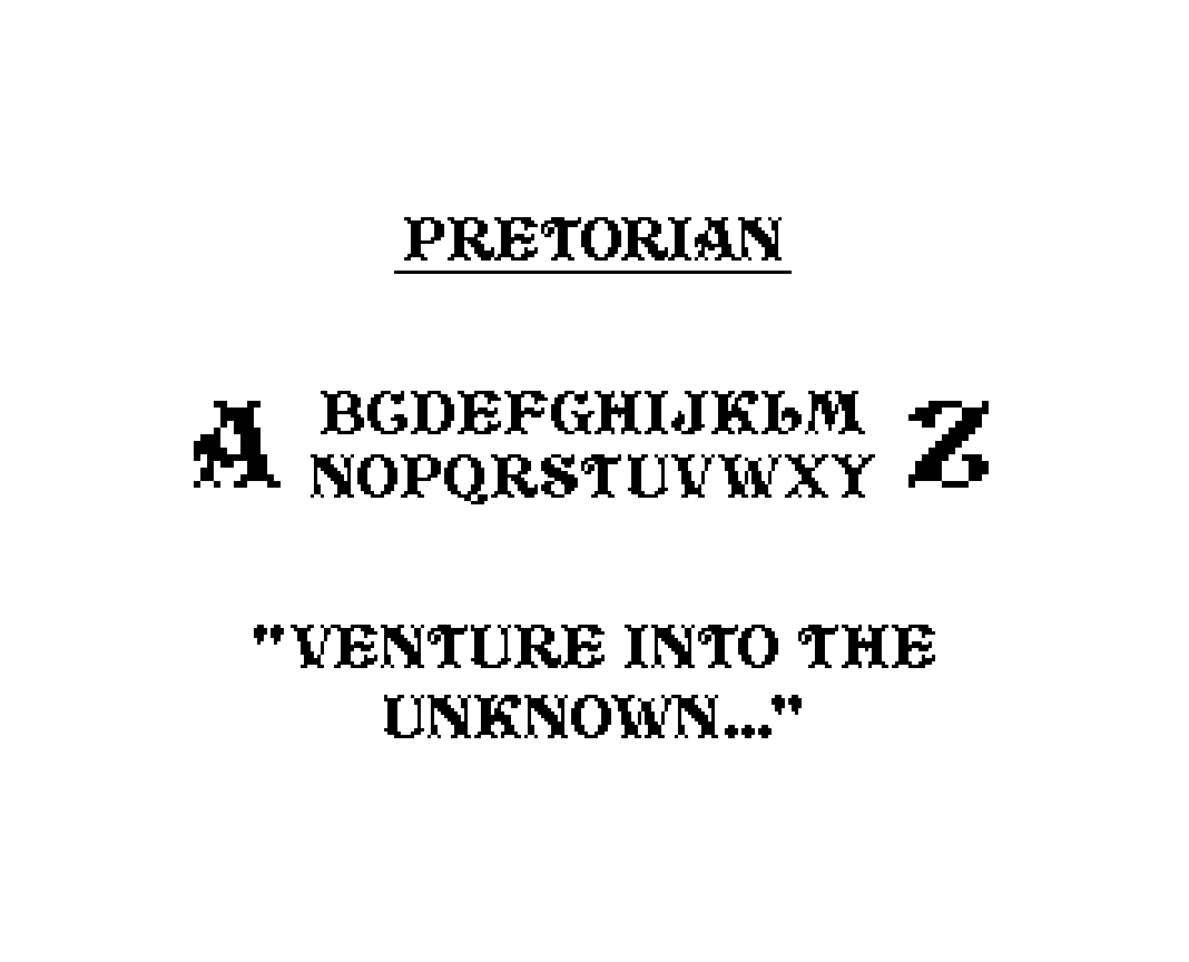 chriswearly's tweet photo. A demake of the Pretorian font

#pixelart #pixelfont https://t.co/JHT3RgF3AG