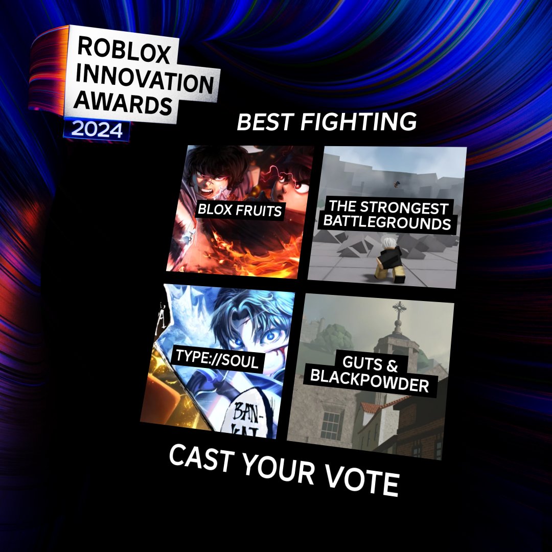 Roblox's tweet photo. Which experience has the fastest right hook? Vote for Best Fighting in today’s genre category.

https://t.co/dqAGRep7gm https://t.co/Lpt16Z8quQ