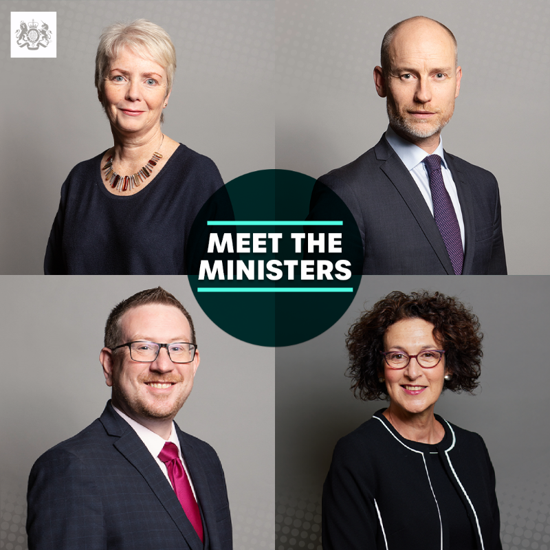 DHSCgovuk's tweet photo. Meet the ministers supporting Health and Social Care Secretary @WesStreeting:

▶️ Minister for Health @karinsmyth
▶️ Minister for Care @SKinnock
▶️ Minister for Public Health and Prevention @GwynneMP
▶️ Minister for Patient Safety, Women's Health and Mental Health Baroness Merron