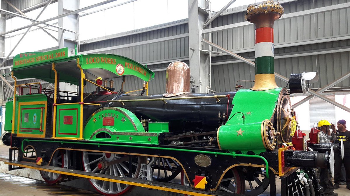 AnanthOnTrack's tweet photo. #DidYouKnow India is home to the world's oldest operational locomotive heritage steam engine, EIR-21, based at the Loco workshop, Perambur, Chennai. It was manufactured by Kitson Thompson &amp; Hewitson in 1855 along with EIR-22, popularly known as the Fairy Queen. #IndianRailways https://t.co/38cYZrRkTU