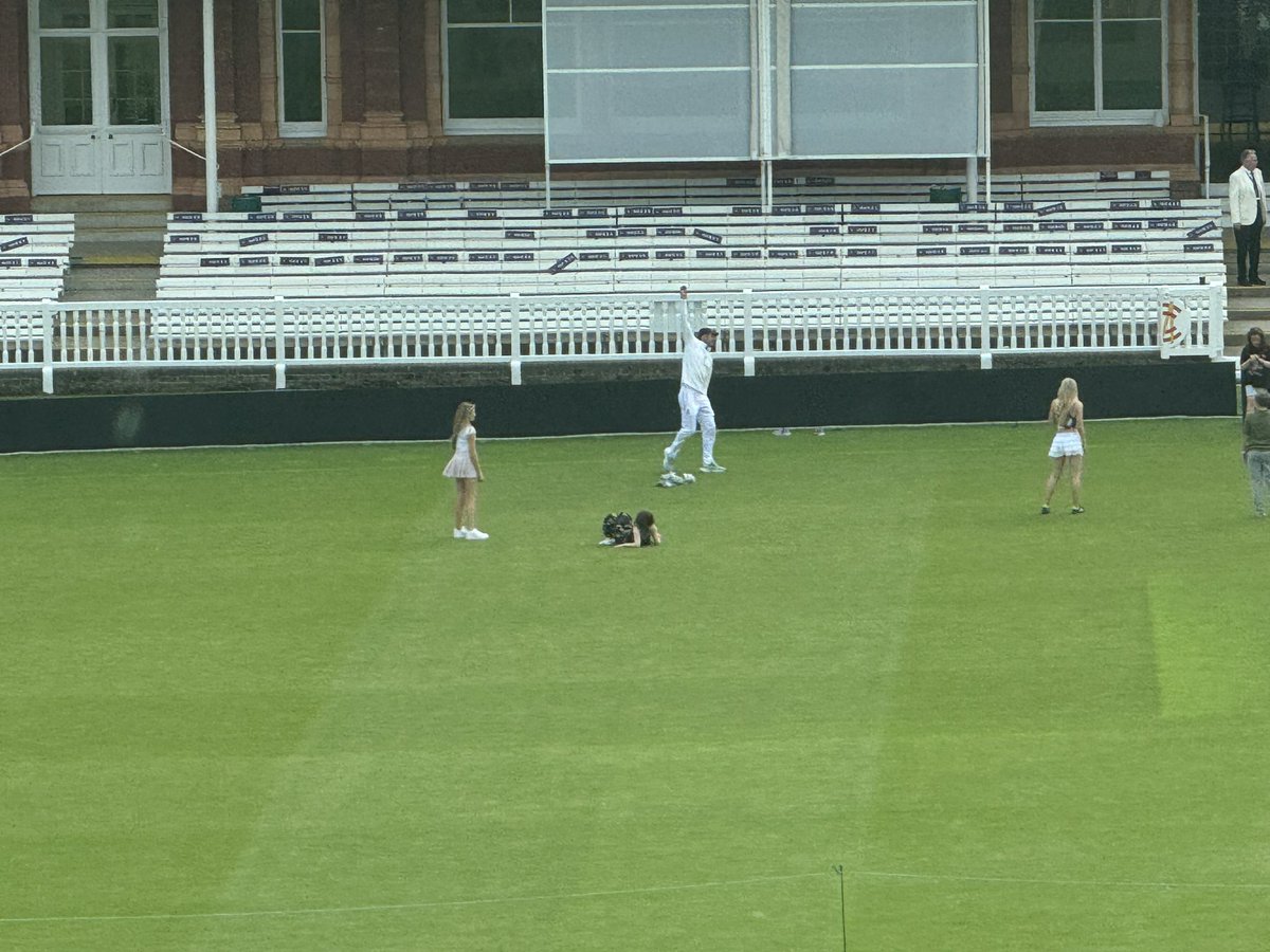 Five hours after James Anderson’s international career ended, he’s playing cricket on the outfield at Lord’s: