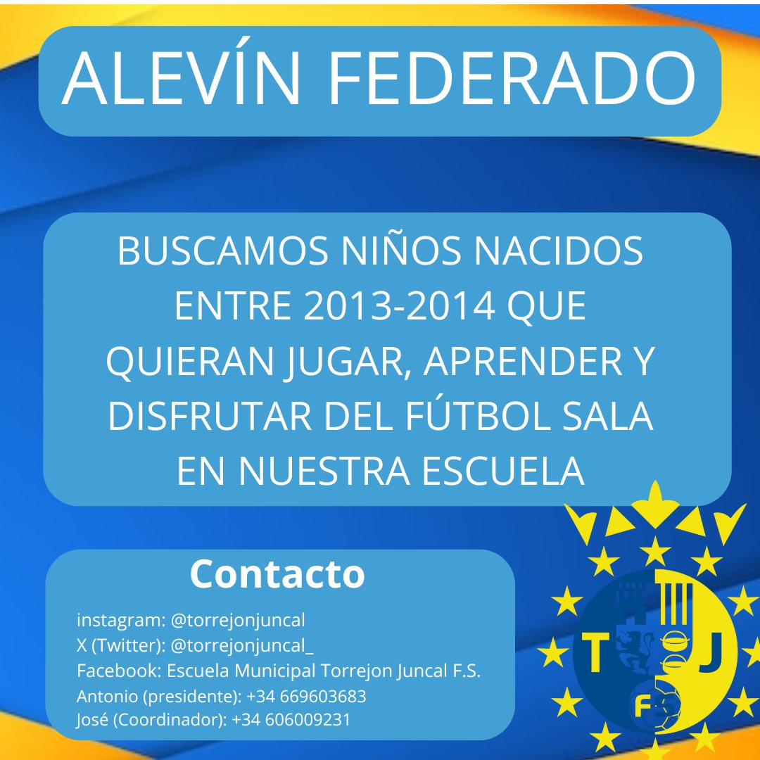 ‼️ALEVÍN FEDERADO‼️

Contáctanos si quieres que tu hijo juegue con nosotros la temporada que viene.
TE ESTAMOS BUSCANDO!!