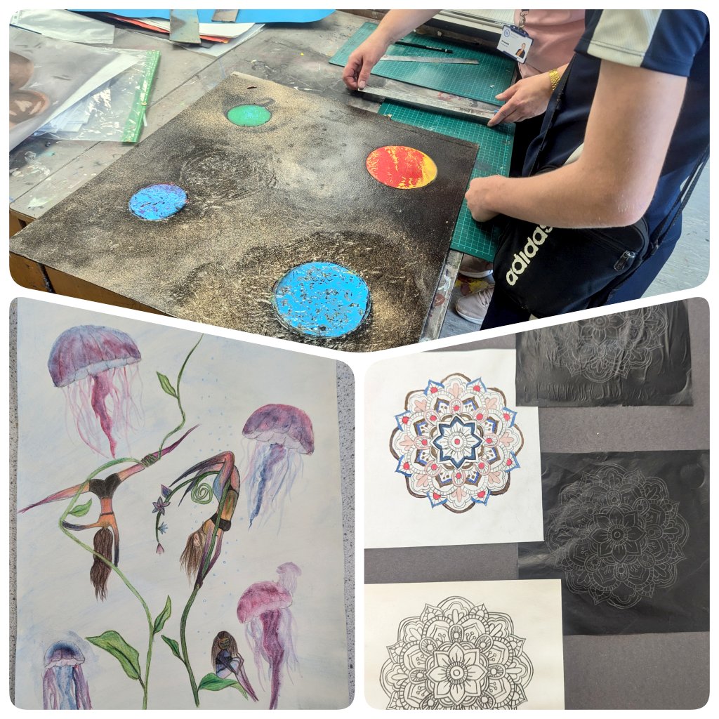 ArmthorpeArt's tweet photo. Year 9 final pieces are in full swing! 🎨 Completely the choice of the student... Show us your skills!!! #KS3Art #FinalPieces https://t.co/1J0XcffQEh