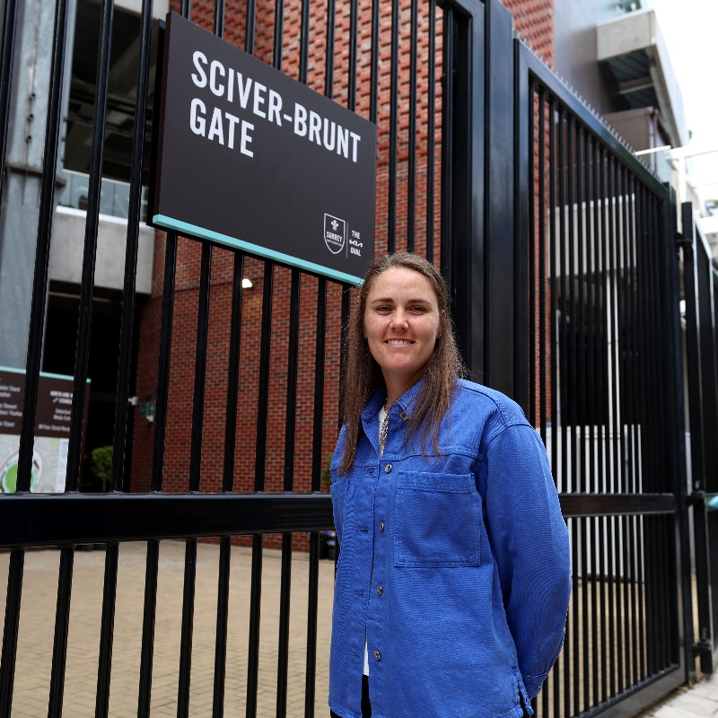 surreycricket's tweet photo. Introducing... Sciver-Brunt Gate!

Today, we named a gate at the Kia Oval in honour of Nat Sciver-Brunt, marking her role as skipper in the Surrey Stars' 2018 Kia Super League winning season 🏅

🤎 | #SurreyCricket