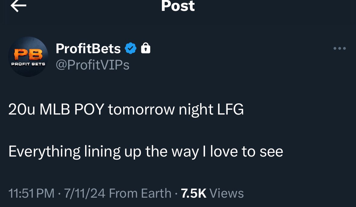 ProfittBets's tweet image. You know @profitvips is legit because he does an MLB “POY” play of the year, inferring his biggest or best play of the year, 20 times a season. His last “MLB POY” was only 2 weeks ago and he lost huge (again). 😂 😂