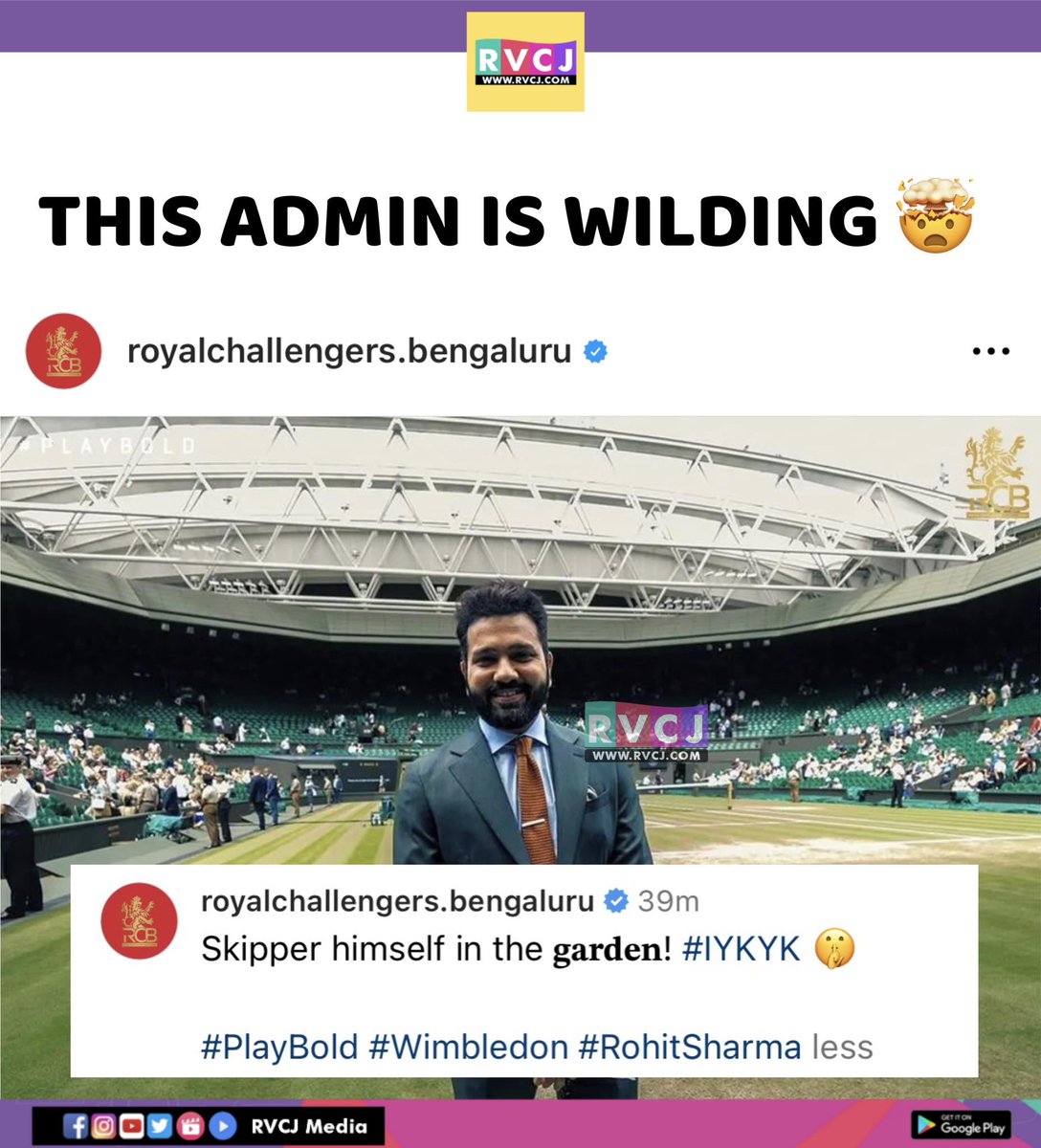 RVCJ_FB's tweet photo. RCb Admin Got No Chill 😹😹 https://t.co/cjXaVEga9Z