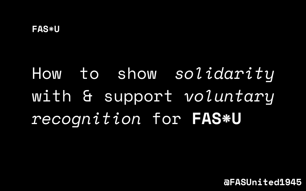 How to show solidarity with &amp; support voluntary recognition for FAS United
✊🧵