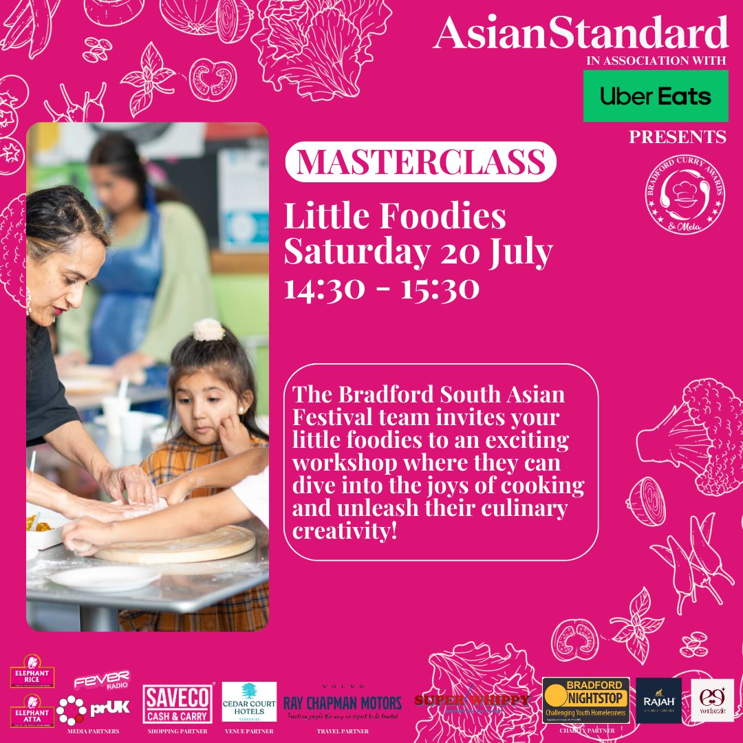 Join the Bradford South Asian Festival team as they take your awesome little foodies through a masterclass that may leave your kitchen in a mess, but at least your tummy will be dancing in flavourful glee😁😁 See you on 20 July at the Bradford Curry Mela in Lister park.