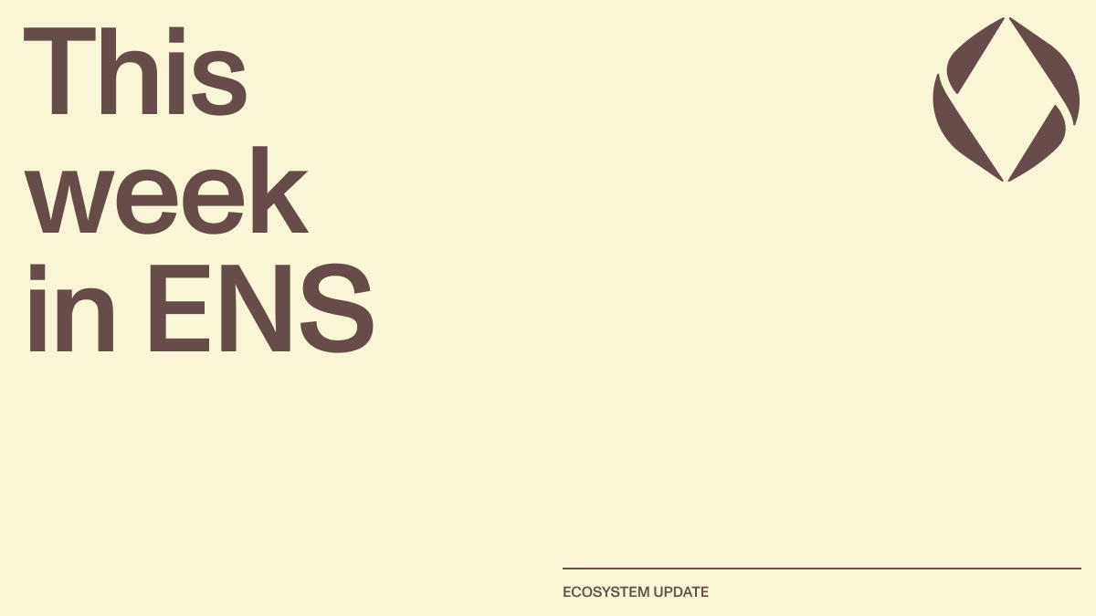 This week in the ENS ecosystem 🧵