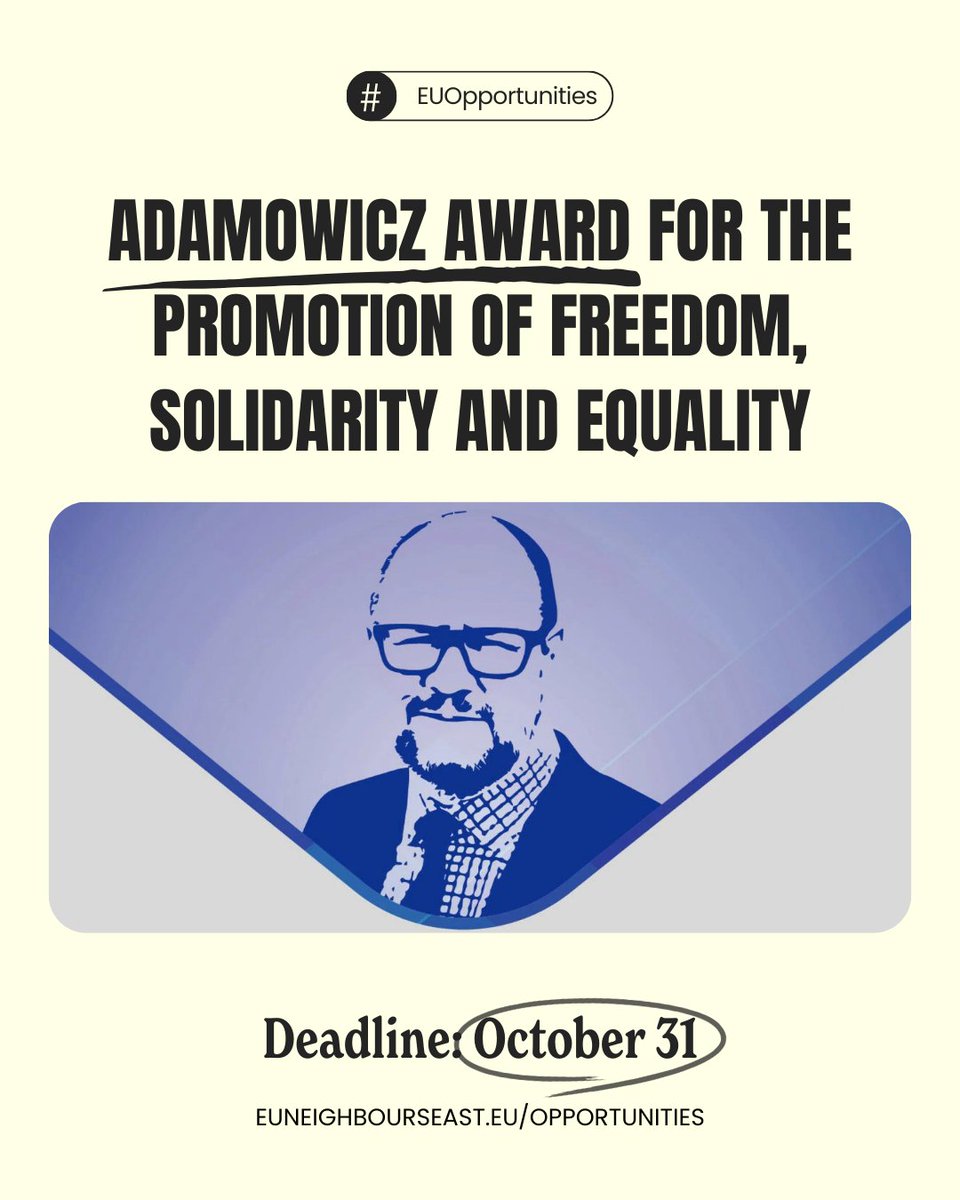 euneighbours's tweet image. 🏆 The Mayor Paweł Adamowicz Prize 2024 invites international organisations to nominate candidates by 31 October. The prize honors those combatting intolerance, hate speech, &amp;amp; xenophobia, open to individuals or organisations worldwide ➡️ bit.ly/3S4og52

#EUOpportunities