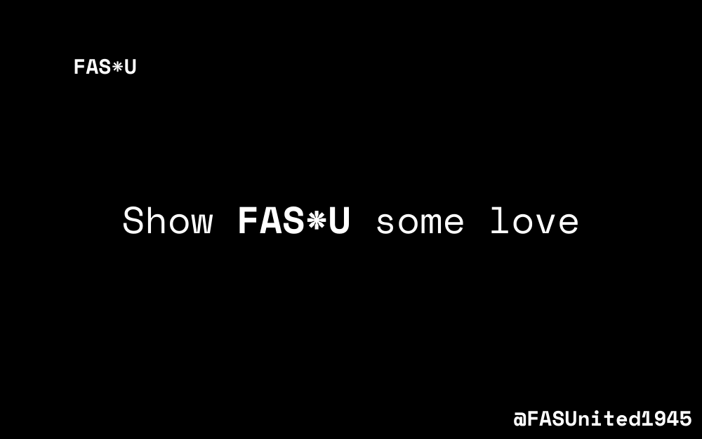 Show FAS*U some love.

✍️Sign our digital solidarity petition 🔗🔗🔗forms.gle/dQam5CqKGbnrqU…
➕Follow this account