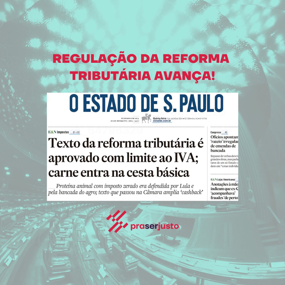 PraSerJusto's tweet photo. Interrompemos a pausa do Pra Ser Justo para celebrar esse importante marco rumo a um sistema tributário mais justo e eficiente!

A REGULAÇÃO DA REFORMA FOI APROVADA NA CÂMARA NESTA QUARTA.

O texto traz avanços, mas também pontos de atenção que devem ser acompanhados no Senado🧶 https://t.co/TpxkmVHpou