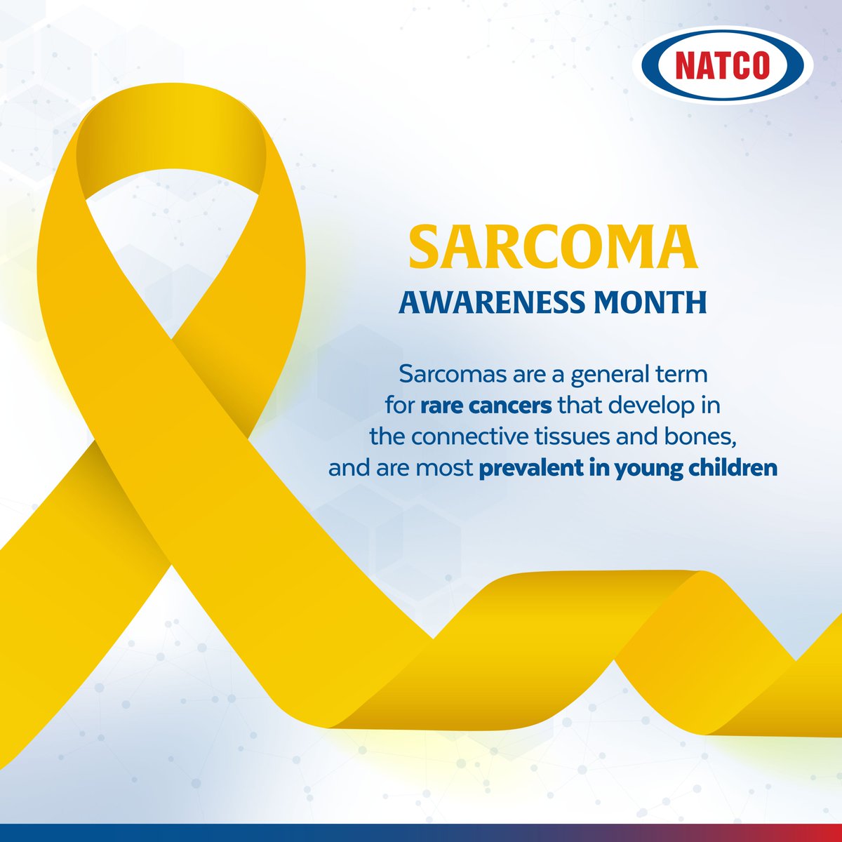 pharma_natco's tweet photo. This #SarcomaAwarenessMonth, NATCO joins the fight against Sarcoma. These rare cancers can develop anywhere in the body. Early diagnosis is key!
#NATCO #FightSarcoma #HopeForSarcoma #SarcomaResearch #BeatSarcoma #FightSarcoma #NATCOPharma #NATCOcares https://t.co/cTSpN4QffQ